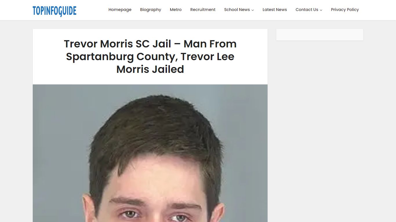 Trevor Morris SC Jail – Man From Spartanburg County, Trevor Lee Morris ...